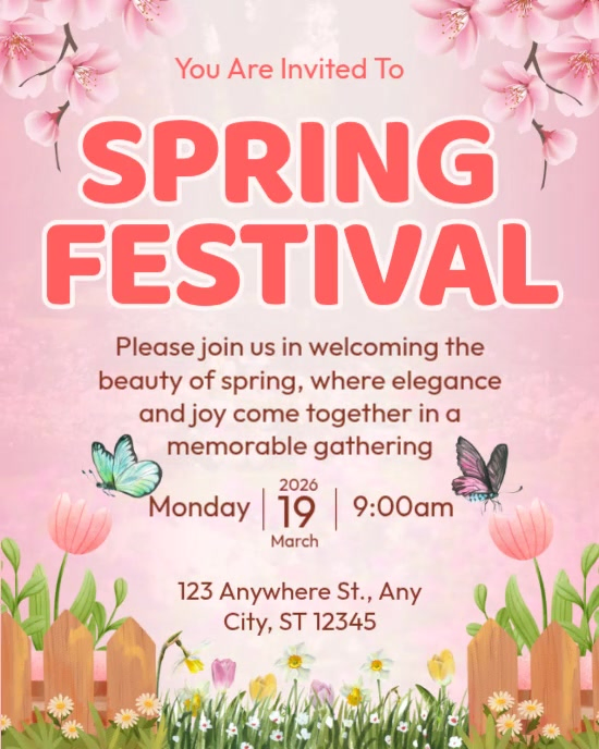 Spring Fair Invitation Spring Festival Invitation Template | PosterMyWall