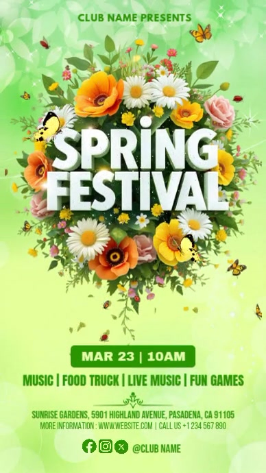 Spring Festival Digital Display Template | PosterMyWall