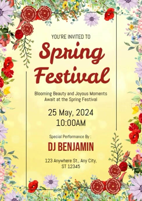 Spring Festival Event Party Template | PosterMyWall