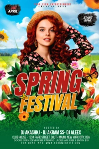 Spring Festival  flyer Banner 4' × 6' template