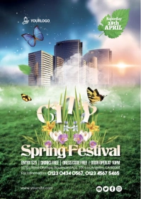 Spring Festival Flyer A3 template