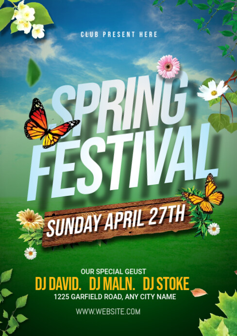 Spring Festival Flyer Template