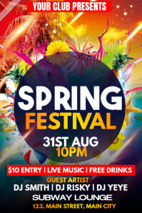 spring festival flyer Poster template
