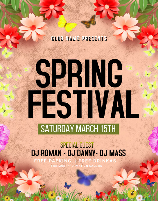 Spring festival flyer Template | PosterMyWall