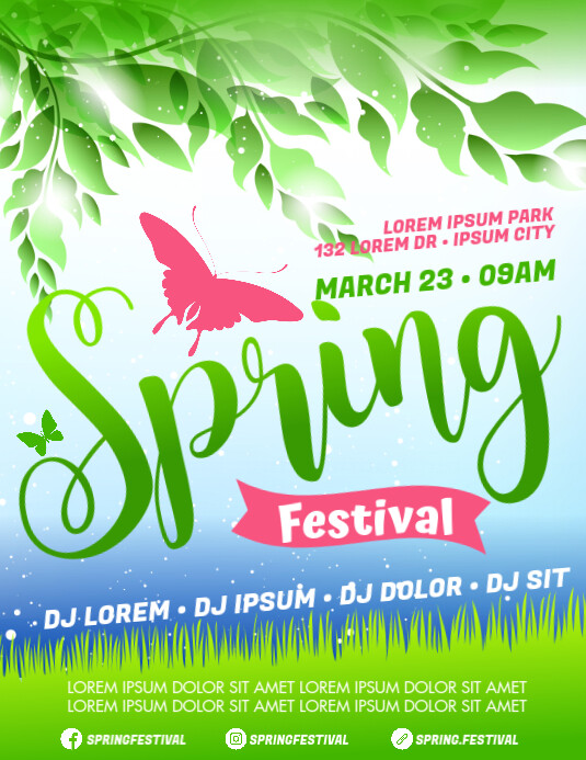 SPRING FESTIVAL FLYER Template | PosterMyWall