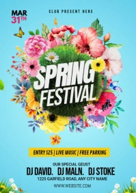 Spring Festival  Flyer design A3 template
