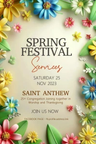 spring festival flyers Poster template