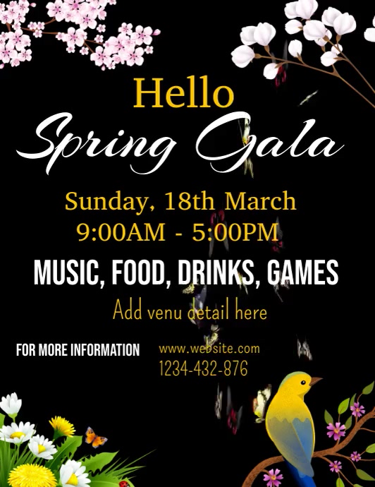 spring festival invitation flyer, spring gala Template | PosterMyWall