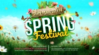 Spring Festival Landscape Flyer Template Display digitale (16:9)