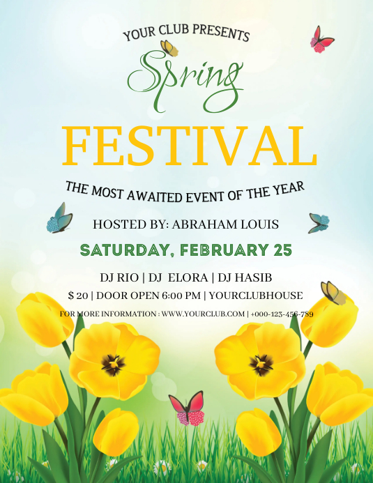 Spring Festival Party Flyer Template | PosterMyWall