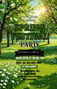 Spring Festival Party  Half Page Wide Halbe Seite breit template