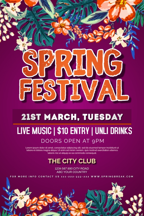 Copy of Spring Festival Party Poster Scarlet Peach | PosterMyWall