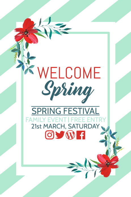 Spring festival poster, Event poster, Party poster template