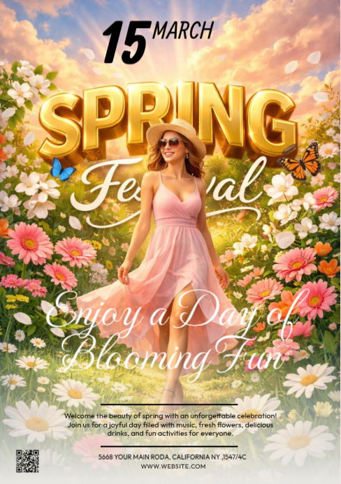 Spring Festival Template A5 | PosterMyWall