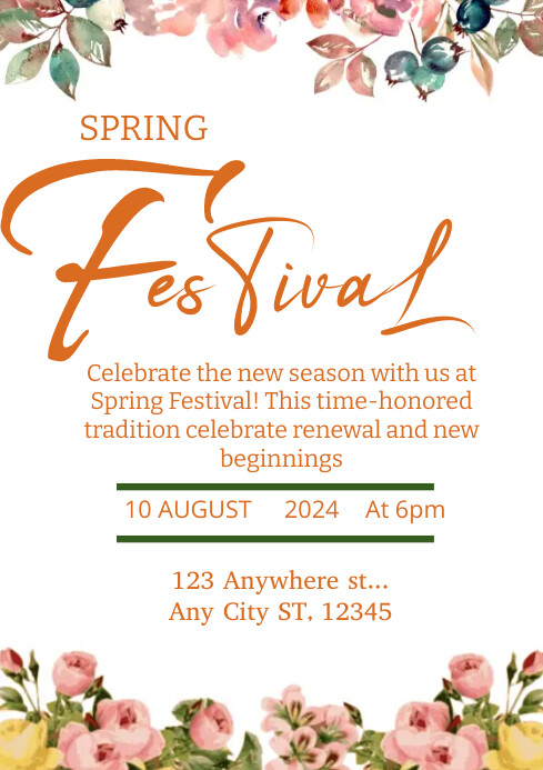 Spring Festival template design 2024 | PosterMyWall