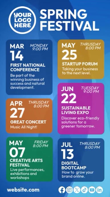 Copy of Spring Festival Upcoming Events Schedule Instagram Story ...