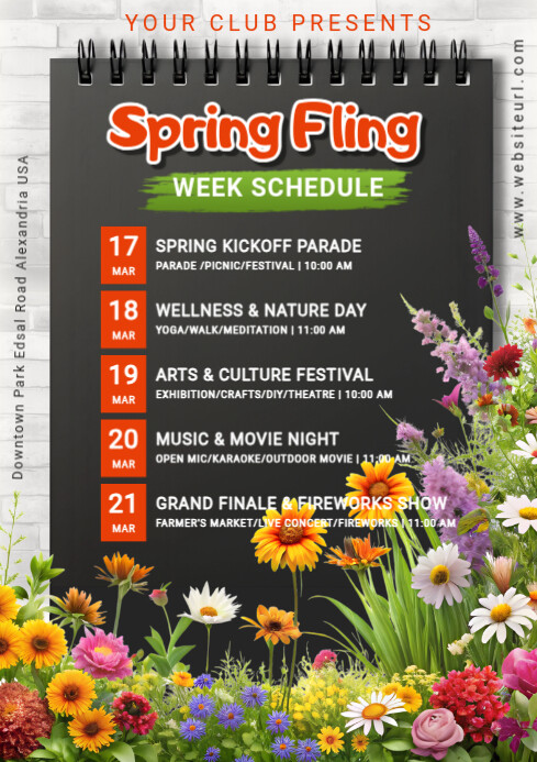 spring festival.spring schedule,event A4 template