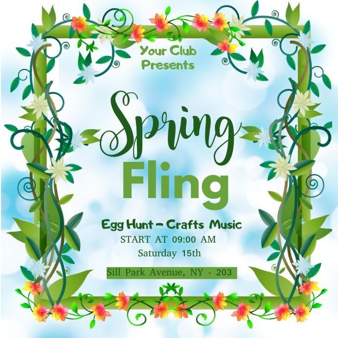 Spring Fling, Spring Template | PosterMyWall