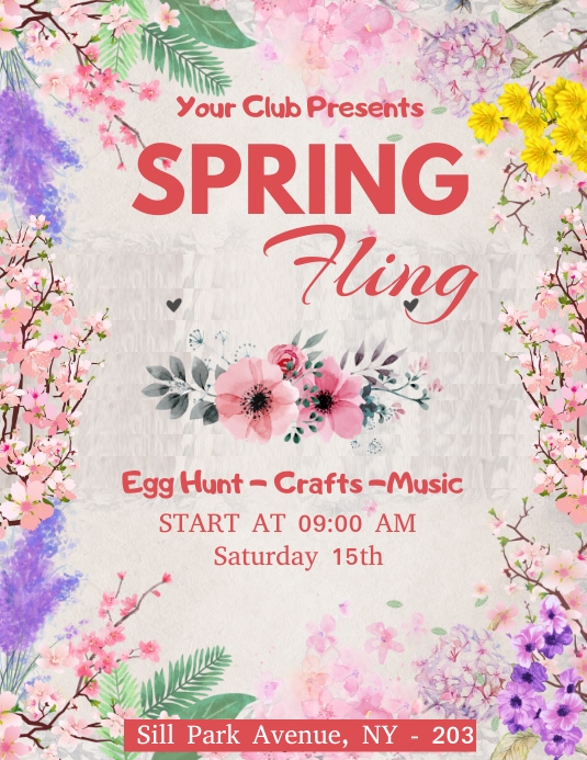 Spring Flyer Pinterest Spring Fling, Spring Template | PosterMyWall