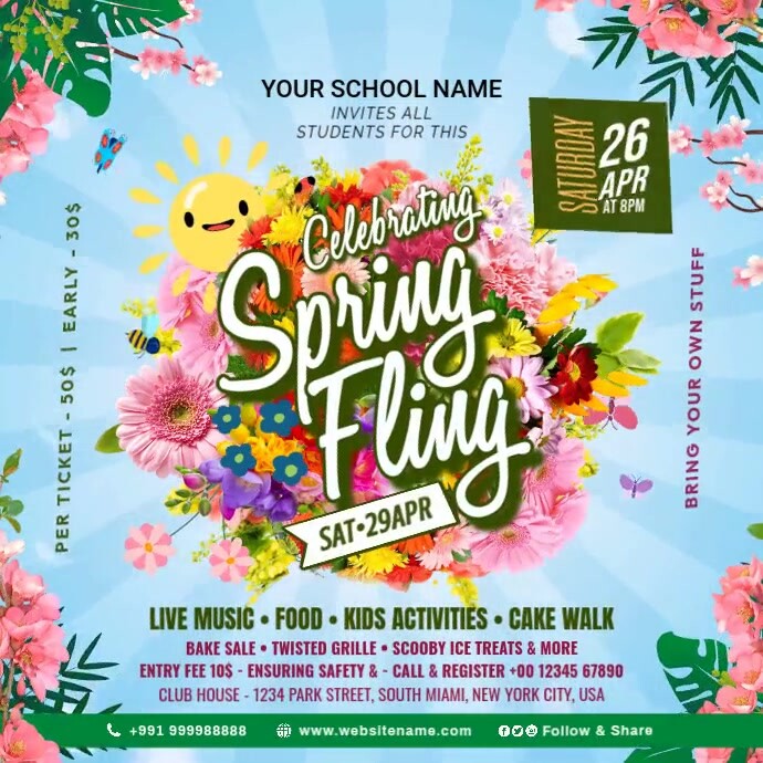 Spring Fling Celebration Post Template | PosterMyWall