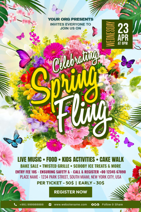 Spring Fling Celebration Poster Template | PosterMyWall
