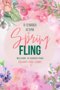 Spring fling party poster Template | PosterMyWall