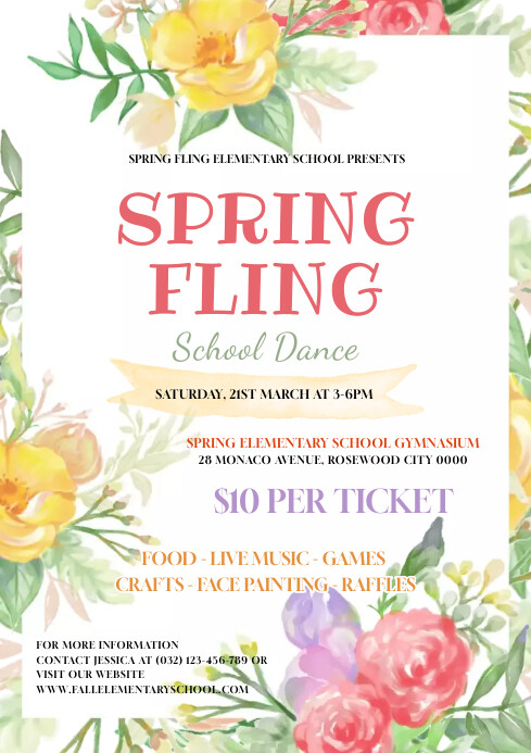 Spring Fling A4 template