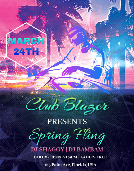 Spring Fling Event Poster/Wallboard template