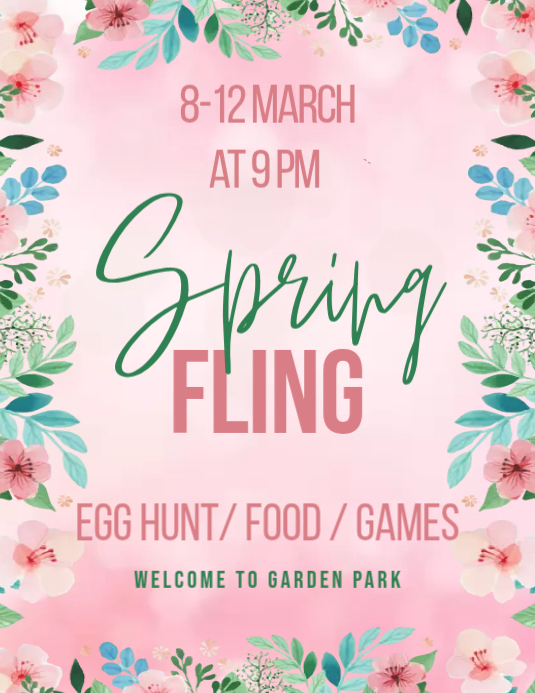 Plantilla de Spring Fling Flyer | PosterMyWall