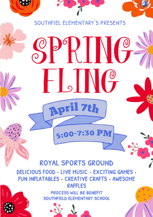 Copy of Spring Fling Flyer Kids Spring Fling Party Invitation ...