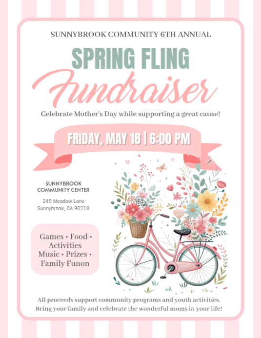 Copy of Spring Fling Fundraiser Flyer Template | Community Spring ...