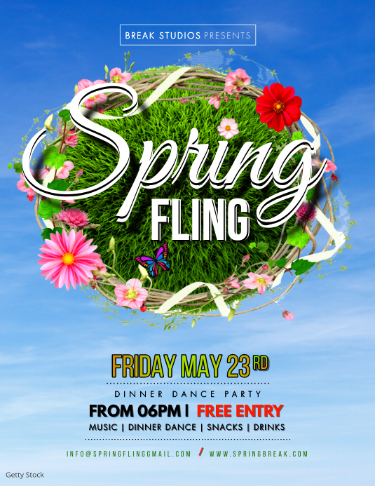 Spring fling party poster Template | PosterMyWall