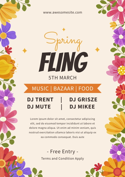 Spring Fling Poster Template | PosterMyWall