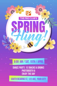 Spring Fling Poster Layout template