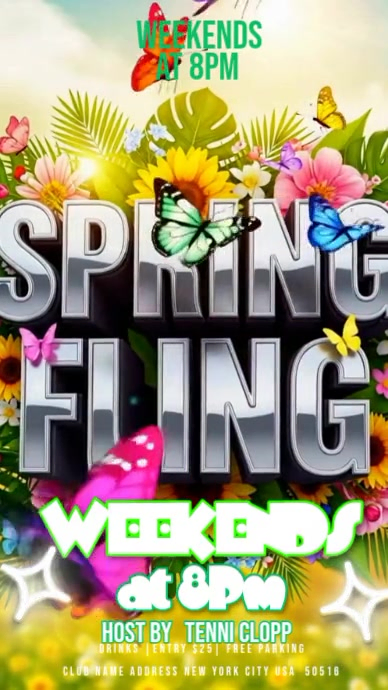Spring Fling Weekend Party Poster Template | PosterMyWall