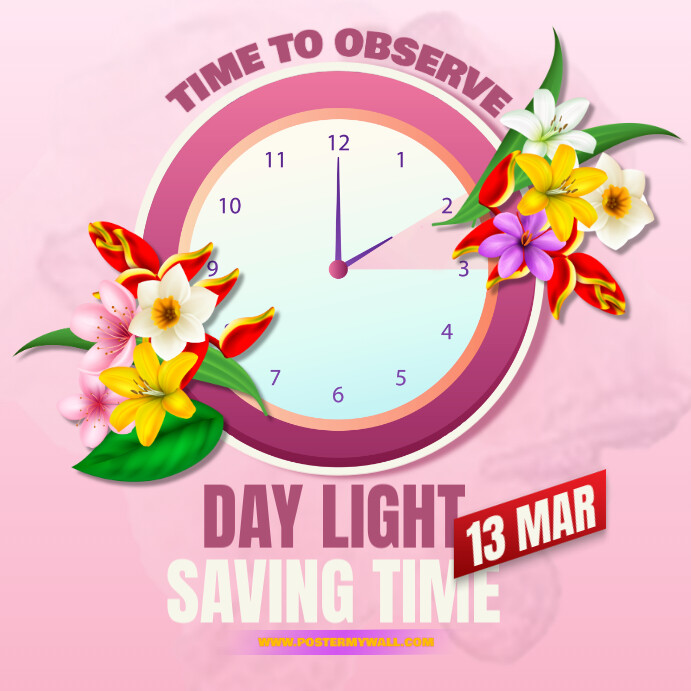 Spring Forward, Day light Saving Time Publicação no Instagram template