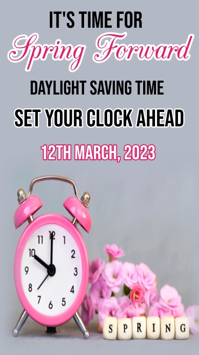 Plantilla de spring forward, daylight saving time post | PosterMyWall
