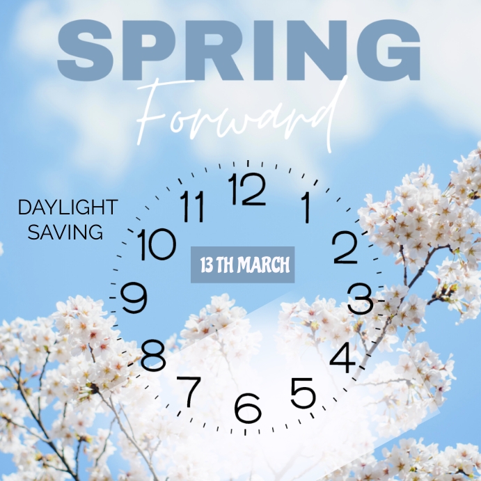 Blue Spring Forward Spring Forward Blue Sakura Template | PosterMyWall
