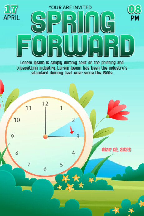 Spring Forward Signage Spring Forward Celebration Template | PosterMyWall
