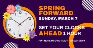 Violet Daylight Saving Reminder ภาพที่แชร์บน Facebook Template