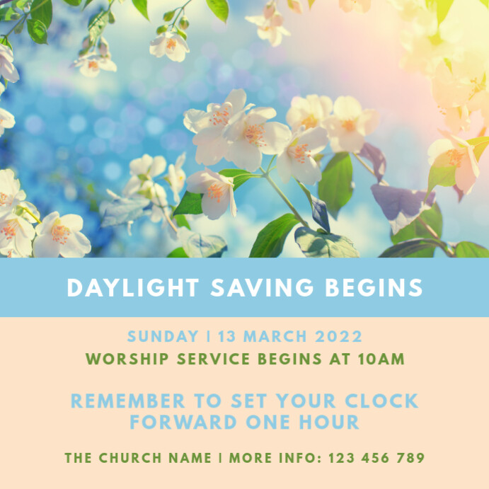 spring forward daylight saving begins design Template | PosterMyWall