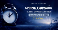 Spring Forward Daylight Saving Time Reminder 2026 | Clocks Move Ahead 1 Hour Announcement Template Image partagée Facebook