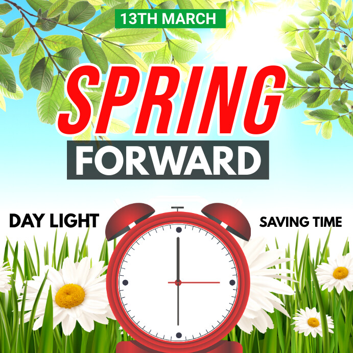 spring forward Instagram Post template