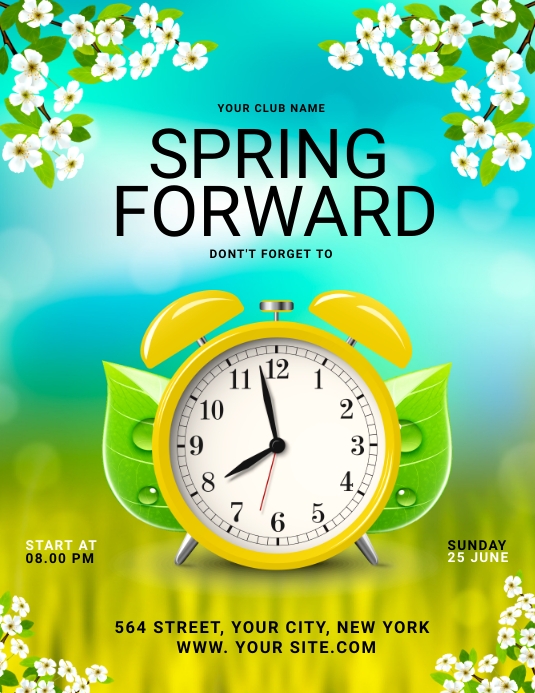 SPRING FORWARD Template | PosterMyWall