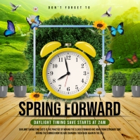 Spring Forward Facebook Posts Mint Green Spring Forward Instagram Image Template | PosterMyWall