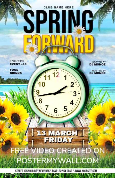 SPRING FORWARD Template | PosterMyWall