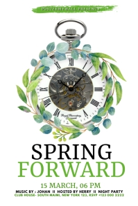 SPRING FORWARD 10 Template | PosterMyWall