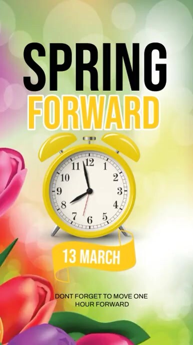 Spring forward เรื่องราวบน Instagram template