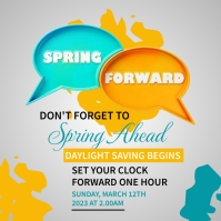 Spring Forward Facebook Posts Green Spring Forward Instagram Image Template | PosterMyWall