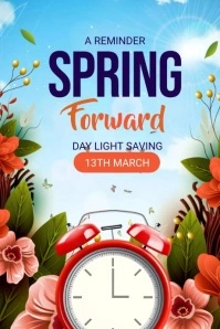 spring forward Poster template